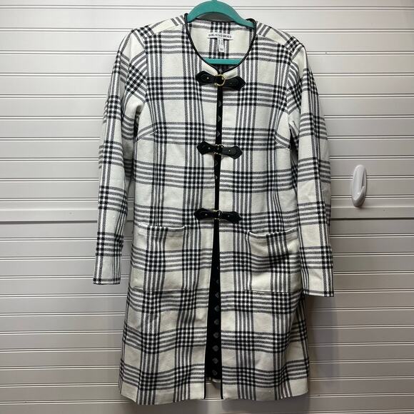 Girl with Curves Jackets & Blazers - Girl with Curves Brand (QVC) Windowpane Lined Collarless Long Length Jacket - 4